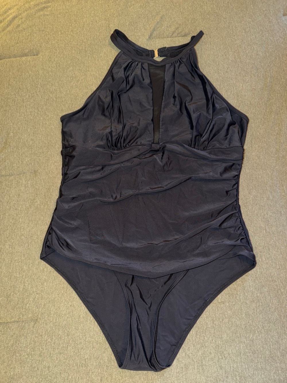 Women’s Black High-Neck One-Piece Swimsuit by Tempt Me size 14